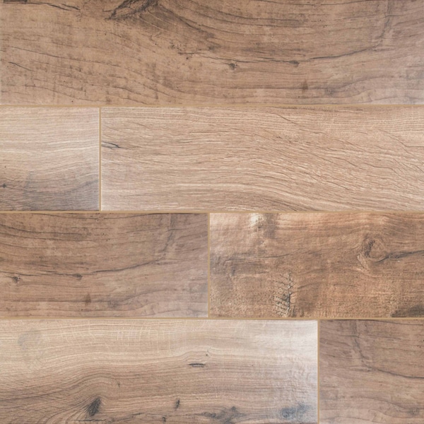 Palmetto Cognac 6 In. X 36 In. Porcelain Floor And Wall Tile, 10PK
